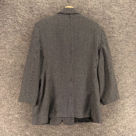 Requirements Blazer Women 18 Plus Gray Button Up Wool Lined Collared Long Sleeve - Picture 2 of 6